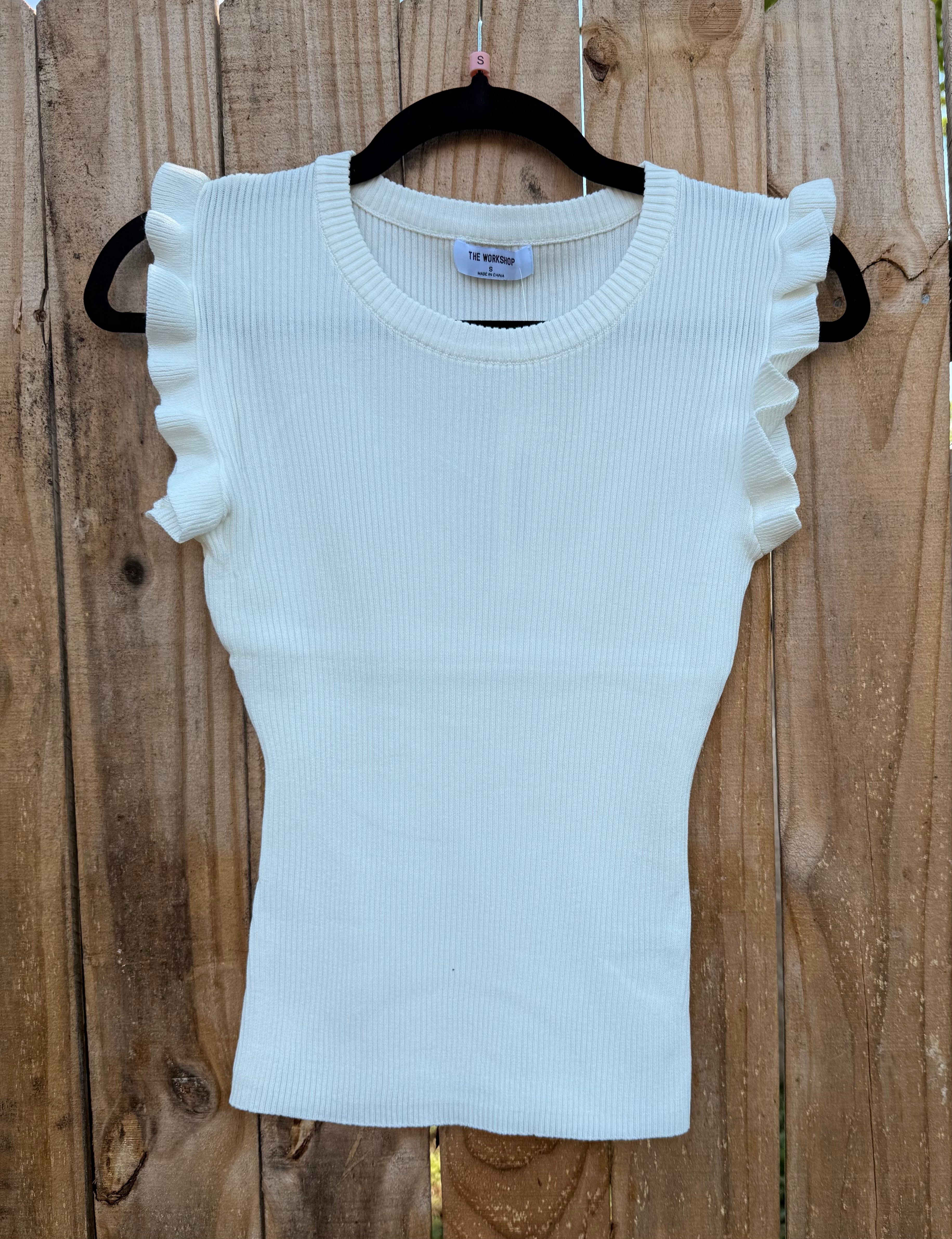 Ariana Top | Ruffle Sweater Tank