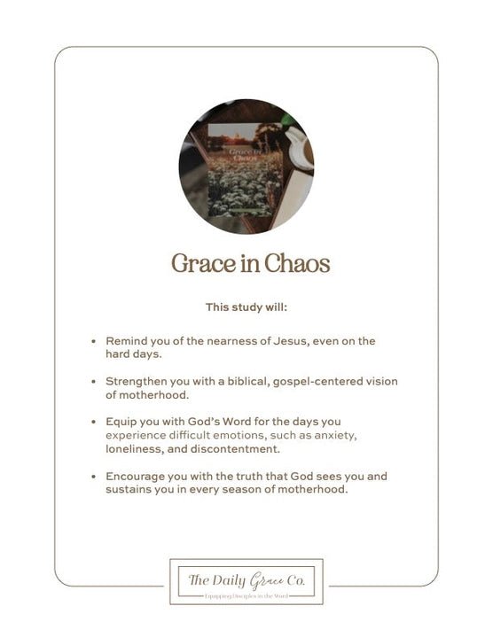 Grace in Chaos for Mothers | Five Week Devotional - Fairway Faith Apparel Co