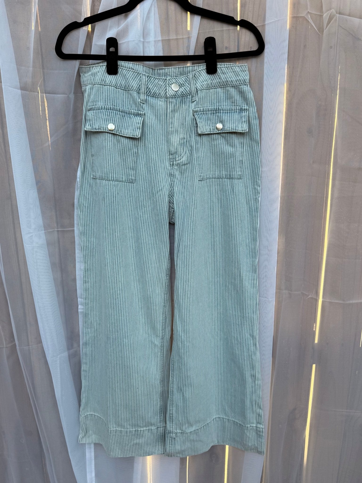 Striped Wide Leg Denim | High-Rise - Fairway Faith Apparel Co